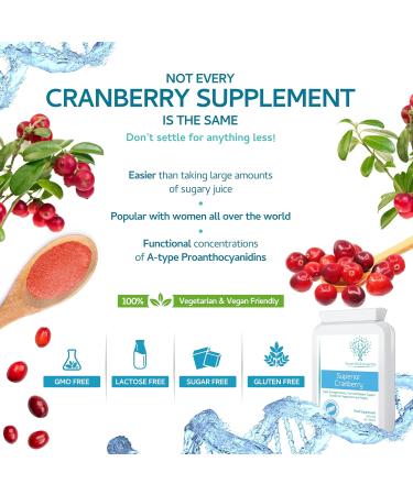Cranberry 5000mg Tablets - Natural High Strength Extract for Urinary Tract & Kidney Support - 90 Count - UK Made - Buy Online on GoSupps.com