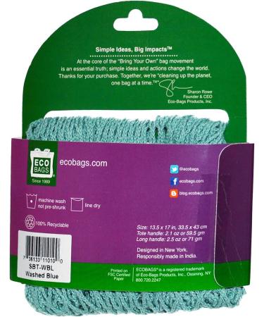 GoSupps.com - ECOBAGS Market Collection String Bag Tote Handle 10 in Washed Blue 1 Bag - Buy Online on GoSupps.com