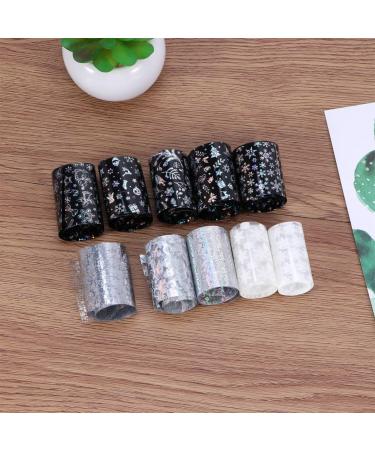 Lurrose Christmas Nail Foil 10 Rolls Deer Snowflake Christmas Nail Foil Transfer Sticker Manicure Nail Decals for Women Girls (Silver) - Buy Online on GoSupps.com