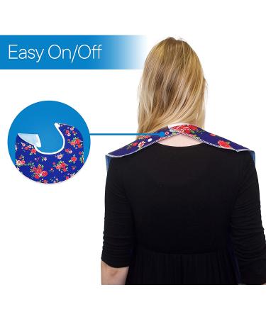 RMS Adult Bib Waterproof Clothing Protector with Vinyl Backing 34x18 - Blue Rose Designer Pattern - Buy Online on GoSupps.com