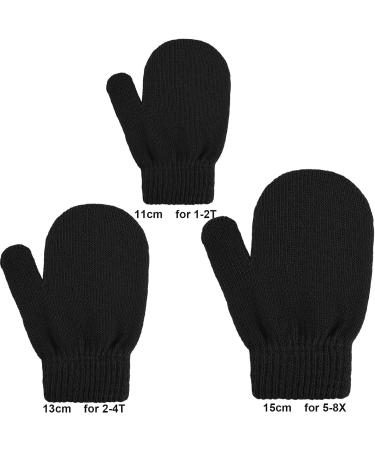 URATOT 6 Toddler Knitted Magic Stretch Gloves | Winter Warm Soft Baby Mittens 5-8 Years | Black Navy Red - Buy Online on GoSupps.com