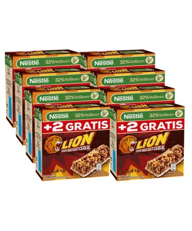Nestl Lion Breakfast Cereal Bar crispy breakfast bar with caramel & milk chocolate and 32% whole grain as a delicious snack 8 -pack (6x25g) 8 pack (6x25g)