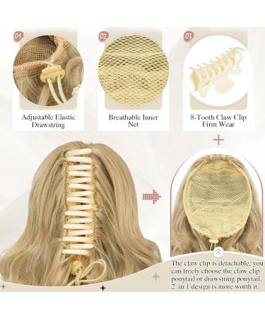 Sofeiyan 28cm Clip-In Ponytail Extensions - Curly Light Blonde Synthetic Hair for Women - Buy Online on GoSupps.com