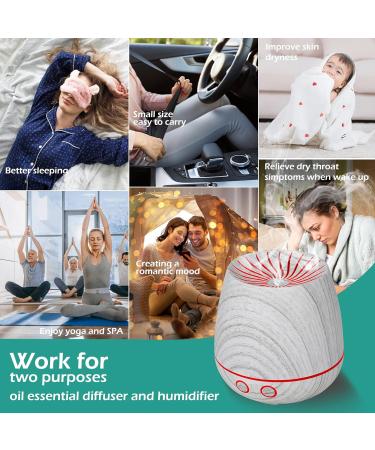 Aroma Diffuser & 120ml Humidifier - Ultrasonic Aromatherapy Oil Fragrance Lamp with 7 Color LED Light - Wood Grain Design for Home & Office - Buy Online on GoSupps.com