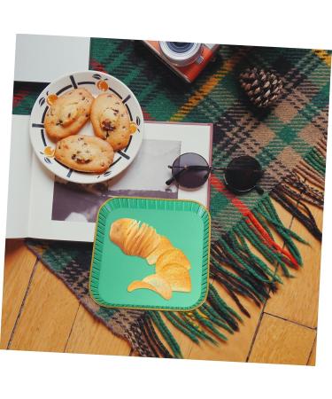 ABOOFAN 2pcs Tray Christmas Platter Wooden Serving Platter Party Food Serve Plate Afternoon Tea Dining Table 15.2X15.2X2CM Assorted Color - Buy Online on GoSupps.com