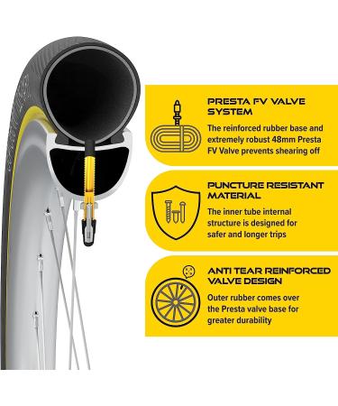 Ultraverse 700C Bike Inner Tube 2-Pack with Presta Valve for 700x23-25c & 700x35-43c Wheels - Butyl Rubber Tubes for Road and Gravel Bikes - Includes 2 Tire Levers - Buy Online on GoSupps.com