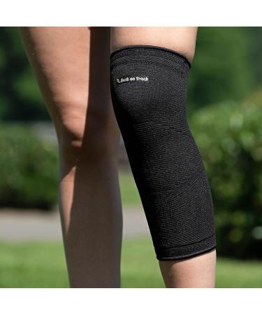 Back on Track Knee Brace - Classic 2-Way Stretch Compression Support Sleeve for Men & Women | X-Large Black - Buy Online on GoSupps.com