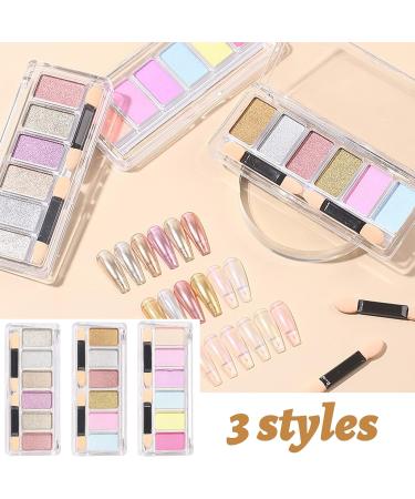 6 Colors Chrome Mermaid Neon Nail Powder for DIY Nail Art - Shiny Magic Mirror Effect Holographic Glitter Pigment - Metallic+Neon - Buy Online on GoSupps.com