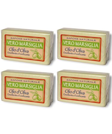 Saponeria Nesti Firenze: Set of FourVero Marsiglia Natural Soap 5.29 Ounce (150gr) Packages (Pack of 4) Italian Import