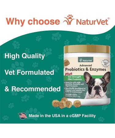 NaturVet Advanced Probiotics & Enzymes for Dogs - Vet Strength PB6 Probiotic Soft Chews (120 Count) - Buy Online on GoSupps.com