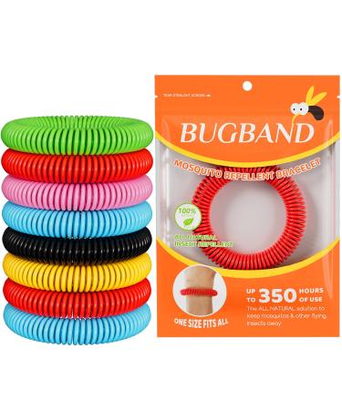 BUGBAND 24 Pack Mosquito Bracelets, Individually Wrapped, Mosquito Bracelets Outdoor for Adults and Kids, DEET-Free Natural and Waterproof Band