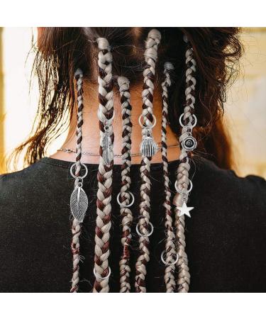 Shop Lurrose 35 Pieces Hair Braid Rings - Metal Dreadlocks Hair Beads for Men & Women | Stylish Braiding Hair Accessories (Silver) - International Shipping Available - Buy Online on GoSupps.com