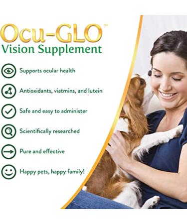 Ocu-GLO PB Vision Supplement for Medium & Large Dogs - 90ct Powder Capsules with Lutein  Omega-3  Grape Seed Extract & Antioxidants for Optimal Eye Health - Buy Online on GoSupps.com