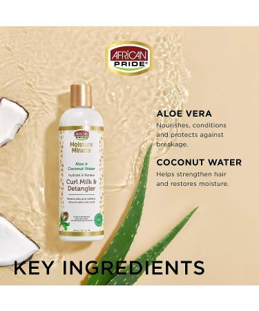 African Pride Moisture Miracle Hydrate & Renew Curl Milk 12 oz - For Natural Coils & Curls, Controls Frizz | Hair Detangler - Buy Online on GoSupps.com