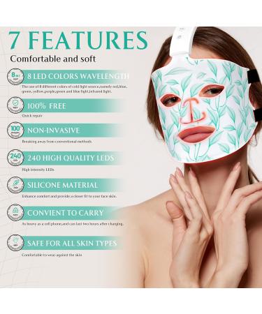 BUBLOC Red Light Therapy Mask Led Contour Face Mask Light Therapy 7+1 Color Near-infrared 850 Red Light Face Mask Portable and Rechargeable Red Light Therapy At Home and Wireless Led Face Mask - Buy Online on GoSupps.com
