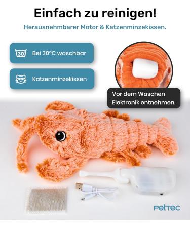 Pettec Interactive Cat Toy - Electric Movable Lobster with Catnip | Self-Employment & Automatic Play for Cats - Buy Online on GoSupps.com
