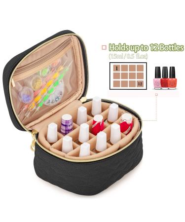 YARWO Nail Polish Organizer Bag - Holds 12 Bottles - Travel Carrying Case - Black (Bag Only) - Patent Pending - Buy Online on GoSupps.com