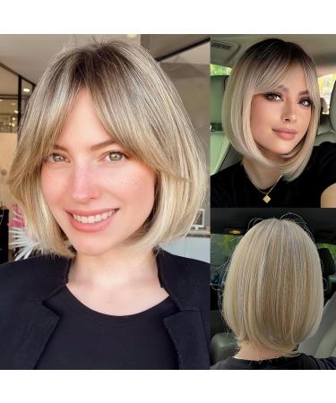 Testar blonde wig with pony short straight ombre blonde hair wigs for black women natural real hair wig synthetic gluedless wigs for cosplay clothing 14 inches - Buy Online on GoSupps.com
