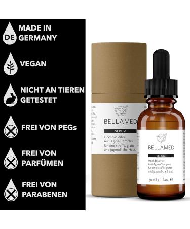 Bellamed Vitamin C Serum - High Dose with Hyaluronic Acid & Aloe Vera | Vegan Anti-Aging Skin Care for Tightening & Firming - Buy Online on GoSupps.com