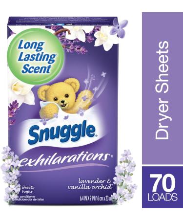 Buy Snuggle Exhilarations Lavender & Vanilla Orchid Fabric Softener Dryer Sheets - 70 Count | International Shipping Available - Buy Online on GoSupps.com