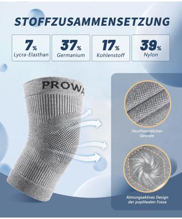 ProWaves Germanium-Carbon Compression Elbow Bandage (2 Pieces) - Support for Tennis Golfer's Arm Arthritis & Joint Pain - Unisex Elbow Brace - Buy Online on GoSupps.com
