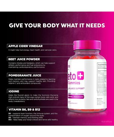 NutraRize Noura Keto+ACV Gummies Official Keto Supplement All Natural Apple Cider Vinegar Reviews (60 Gummies) - Buy Online on GoSupps.com