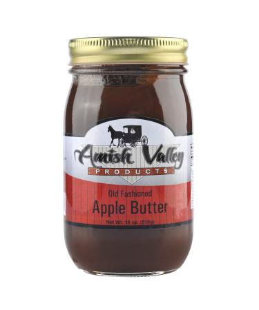 Amish Valley Products Apple Butter Glass Jar Old Fashioned Homestyle Slow Cooked (No Corn Syrup) (Regular)