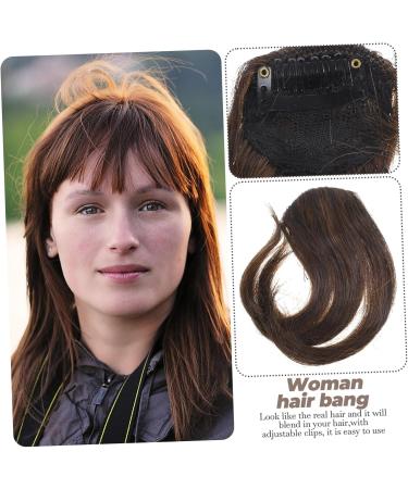 FRCOLOR 1pc Air Bangs Human Hair Clip on Fringe Bangs Clip on Bangs Dark Brown Clip in Fringe Clip-in Hair Extension Fake Fringe Bang Woman Wig Woman Clip Hair Fringe Cute Hair Extensions - Buy Online on GoSupps.com