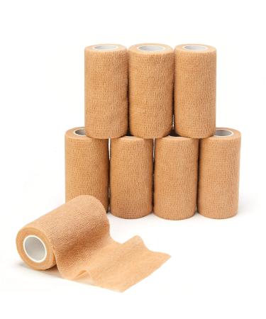 Cohesive Bandage Wrap (4 Inches X 5 Yards) 8 Pack Self Adhesive Bandage Vet wrap for First Aid Sports Ankle Wrist Sprains & Swelling Human Animals - Buy Online on GoSupps.com