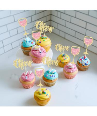 Gyufise 24Pcs Cheers and Beers Cupcake Toppers Glitter Beer Mug Cupcake Picks for Baby Shower Birthday Beers Festival Themed Party Cake Decorations Supplies Gold Rose Gold Style 1 Rose Gold - Buy Online on GoSupps.com