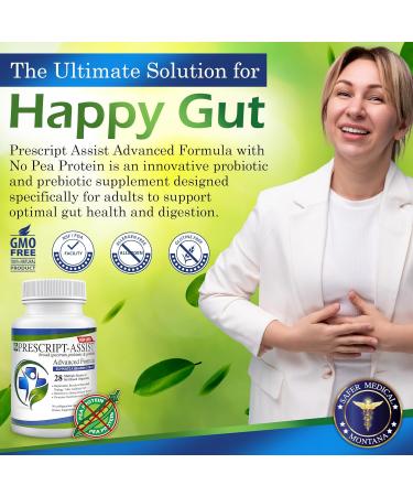 Prescript Assist Advanced Probiotic Formula - 28 Strains Soil Microflora for Gut Health & Digestion - No Pea Protein No Refrigeration Needed - 90 Caps - Buy Online on GoSupps.com