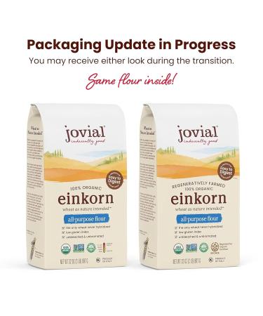 Jovial Einkorn Baking Flour | 100% Organic Einkorn All Purpose Flour | High Protein | Non-GMO | USDA Certified Organic | Delicious Taste | Product of Italy | 32 oz (2 Pack) - Buy Online on GoSupps.com
