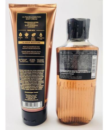 Ultimate Hydration Men's Collection: Mahogany Teakwood 8 Oz Cream & 10 Fl Oz 3-in-1 Hair Face Body Wash - International Shipping Available - Buy Online on GoSupps.com