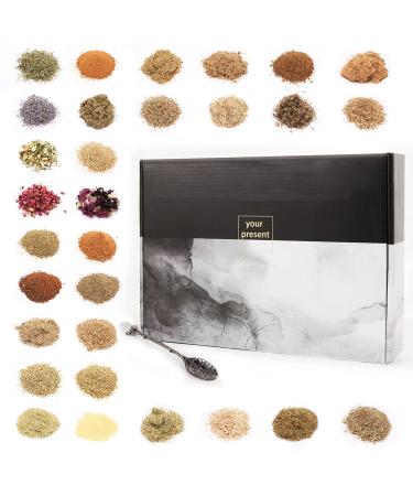 Witchcraft Supplies Herbs for Witchcraft-32 Pack Dried Herb Kit for Wicca, Pagan and Wiccan Rituals, Altar Supplies, Magic Spells and More-Witch Herbs with Crystal Spoon