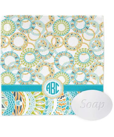 YouCustomizeIt Personalized Teal Circles & Stripes Washcloth