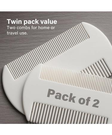 Lot de 2 peignes lentes blanches limination des poux et des lentes double face dents fines et standard pour cheveux humides ou secs tous types de cheveux convient pour les animaux domestiques - Buy Online on GoSupps.com