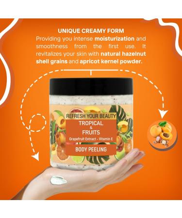 Body Scrub Tropical Fruits - Grapefruit Extract & Vitamin E | 16.9 fl. oz | Exfoliating Scrub for Radiant Skin - Buy Online on GoSupps.com