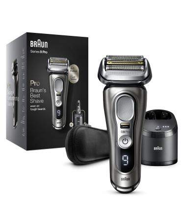Braun Electric Razor for Men, Series 9 Pro 9465cc Wet & Dry Electric Foil Shaver with ProLift Beard Trimmer, Cleaning & Charging SmartCare Center, Noble Metal