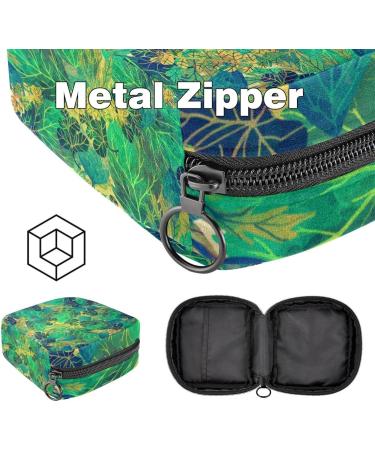 Portable Tropical Green Leaf Storage Bags for Women's Bandages & Menstrual Pads | Multi-Colored Organizers for School & Office - Buy Online on GoSupps.com