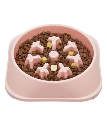 Pawsayes Slow Feeder Dog Bowl Anti Choking Snowflake Maze Slower Feeding Dog Food Bowl for Slowing Down Eating Non Slip Puzzle Interactive Food Dishes for Small Medium Dogs Pink