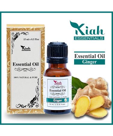 Ganga Ayurveda Kiah Ginger Essential Oil - 100% Pure Therapeutic Oil for Lymphatic Drainage Massage - 15ml - Buy Online on GoSupps.com