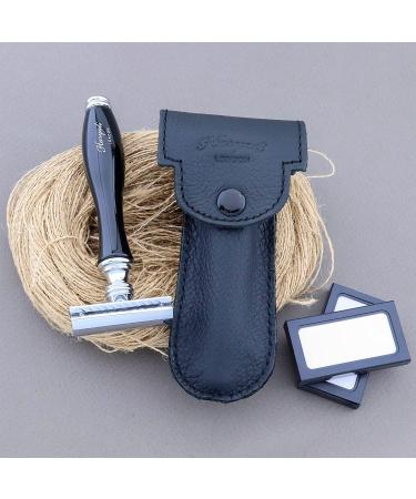 Classic Safety Razor - Double Edge Barber Razor with Free Leather Shaving Case | International Shipping Available - Buy Online on GoSupps.com