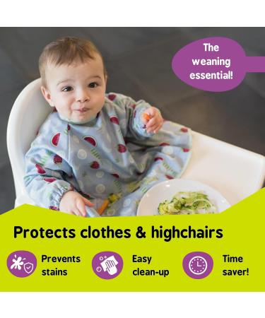 Tidy Tot Waterproof Long Sleeve Weaning Bib with Catch Pocket for Mess-Free Feeding - Buy Online on GoSupps.com