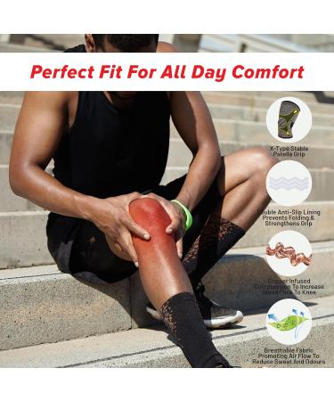 Knee 3D X-Type Support Sleeve - Copper Infused Knee Brace for Men & Women Pain Relief for Running Meniscus Tear ACL & Arthritis - Buy Online on GoSupps.com