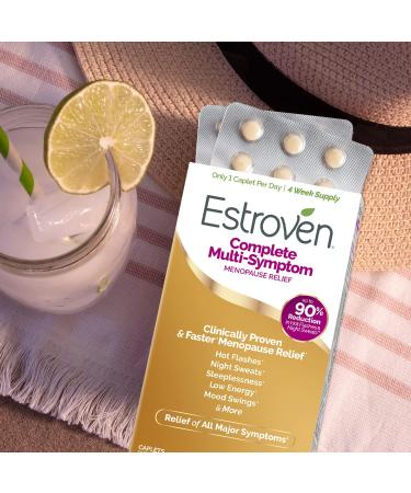 Estroven Complete Menopause Relief 28 Vegetarian Caplets - Natural Relief for Symptoms - Buy Online on GoSupps.com