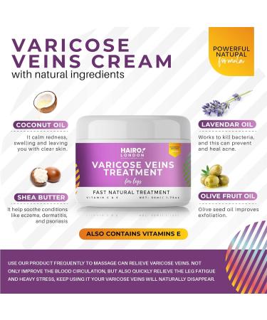 HAIRO London Varicose Veins Cream 50ml - Natural Treatment for Leg Veins - Buy Online on GoSupps.com