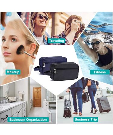 FITDON Men's Waterproof Toiletry Bag - Portable Travel Shaving Dopp Kit in Blue - Buy Online on GoSupps.com