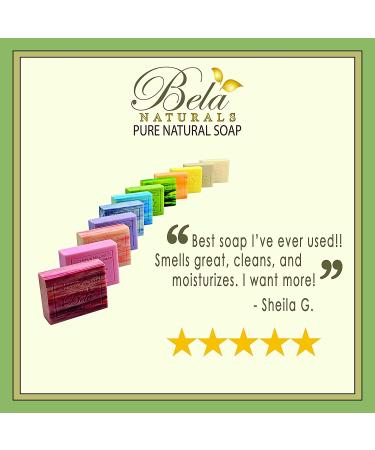 Bela Sandalwood Triple French Milled Soap Bars - 6 Pack, 3.5 oz Each - Gentle Moisturizing Formula, No Harsh Ingredients - Buy Online on GoSupps.com