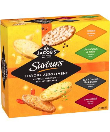 Jacob's Savours Flavours Assortment Selection Boxes of Crackers for Cheese 250 g (Pack of 4) Favourites - Buy Online on GoSupps.com