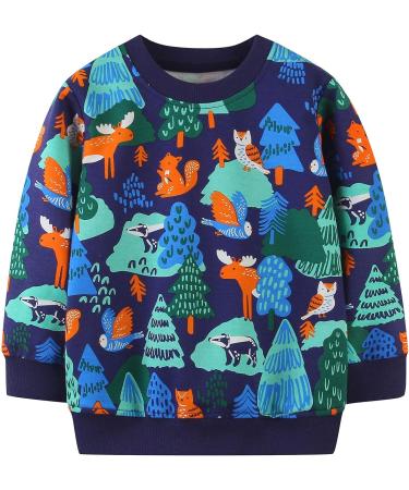 Boys Dinosaur Sweatshirt | Cotton Long Sleeve Pullover | Kids Casual Top T-Shirt | Toddler Girls Shirts | Baby Clothes 1-8 Years | 2-3 Years - Buy Online on GoSupps.com